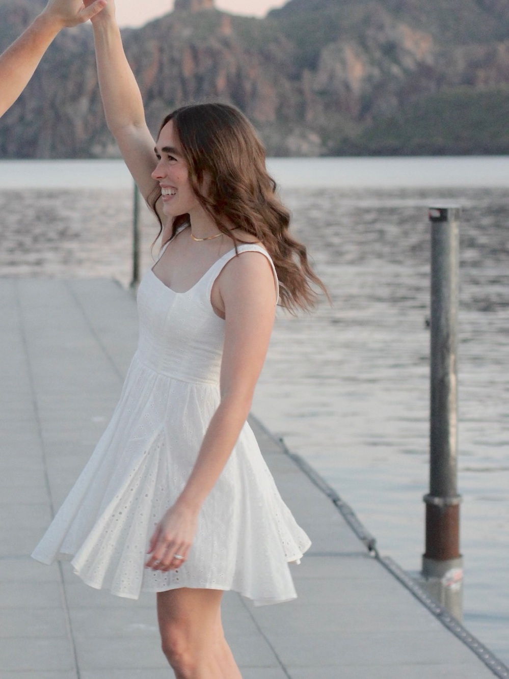 White Eyelet A-Line Mini Skirt